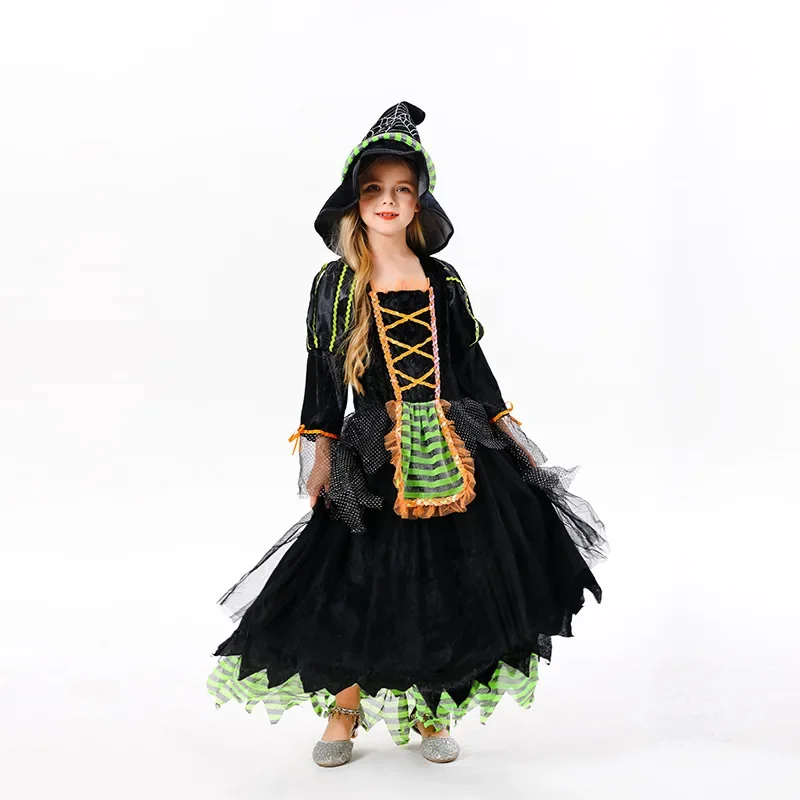 Popular Practical Hot Sale Halloween Cos Costume Witch Dress Party Cosplay Stage Costume