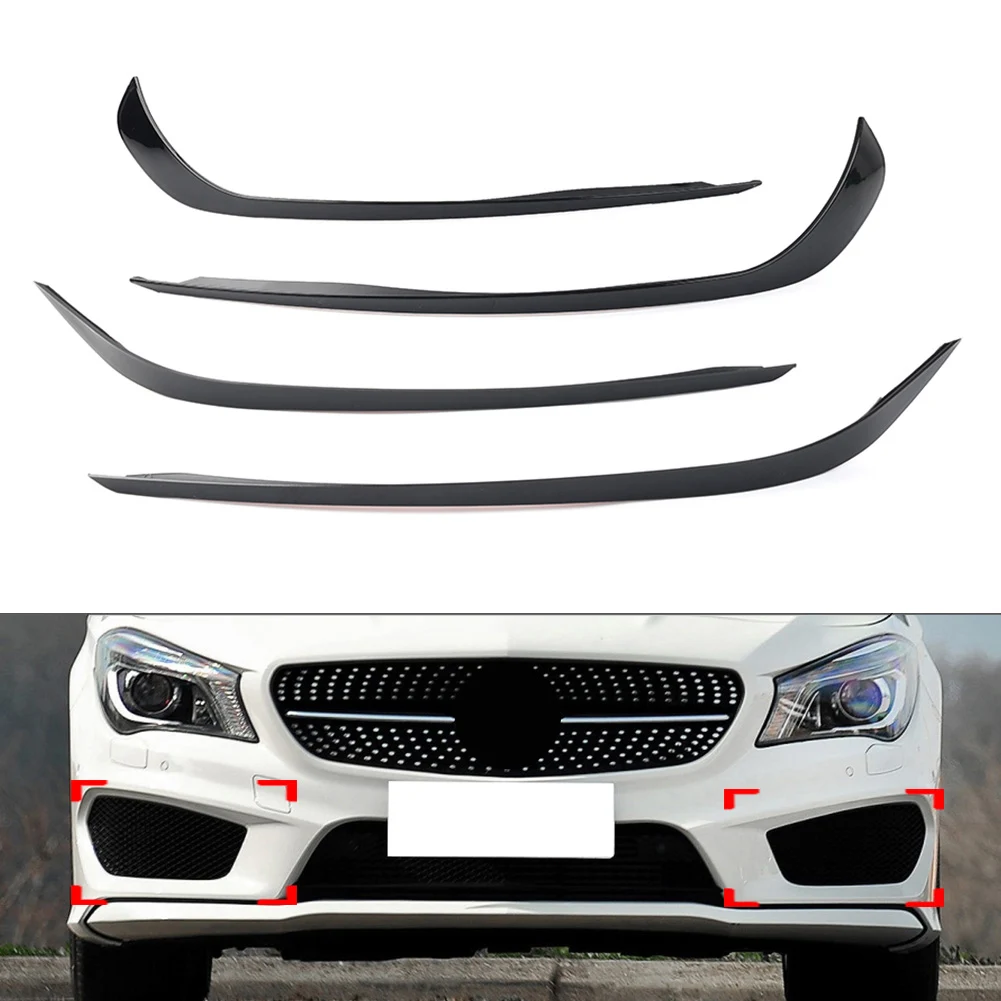 

4Pcs Car Front Fog Light Splitter Spoiler For Mercedes Benz CLA Class C117 W117 CLA180 CLA200 CLA220 CLA250 CLA45 AMG 2013-2015