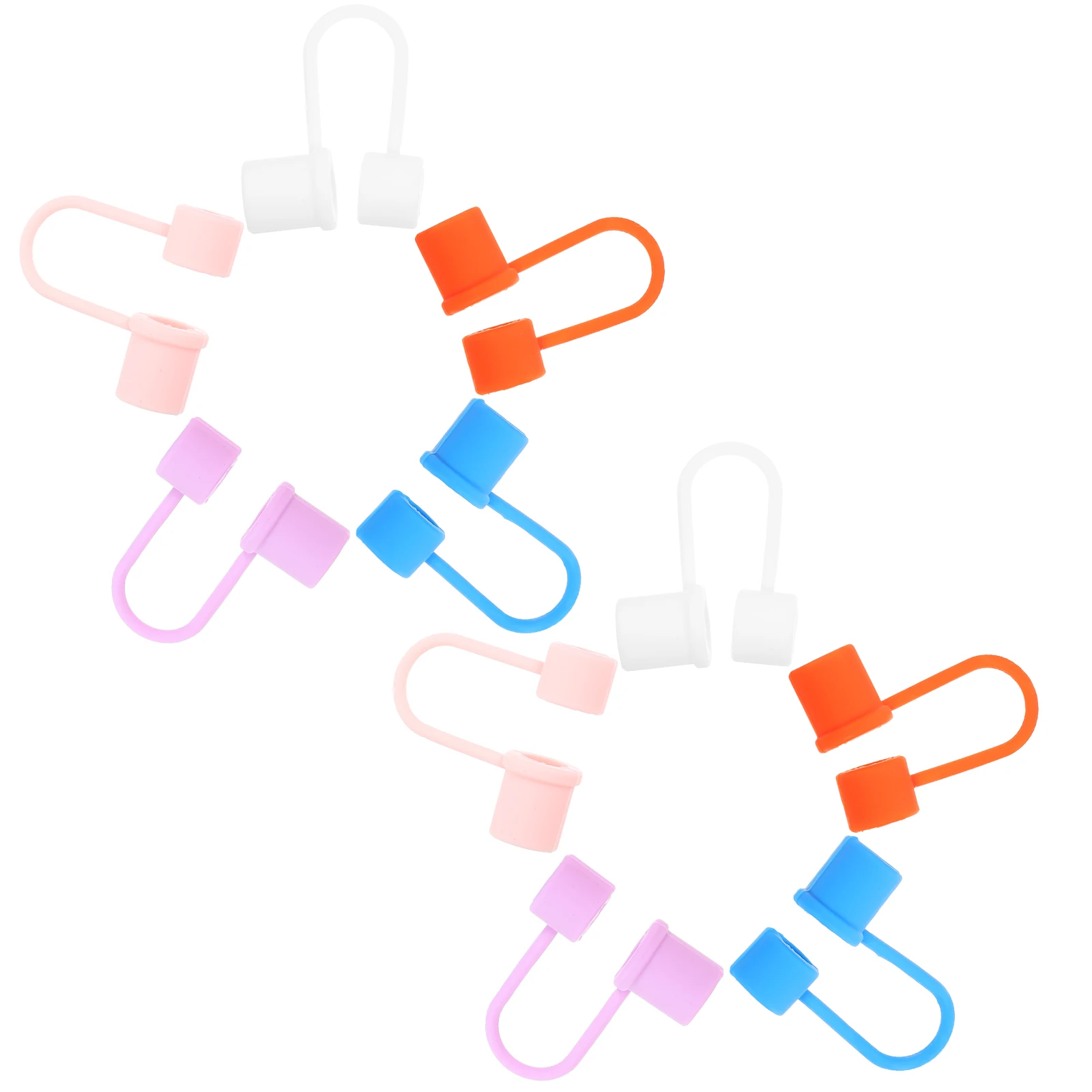 

10 Pcs Straw Cap Reusable Straws Covers Cartoon Silicone for Tip Drinking Beverage Caps Cute