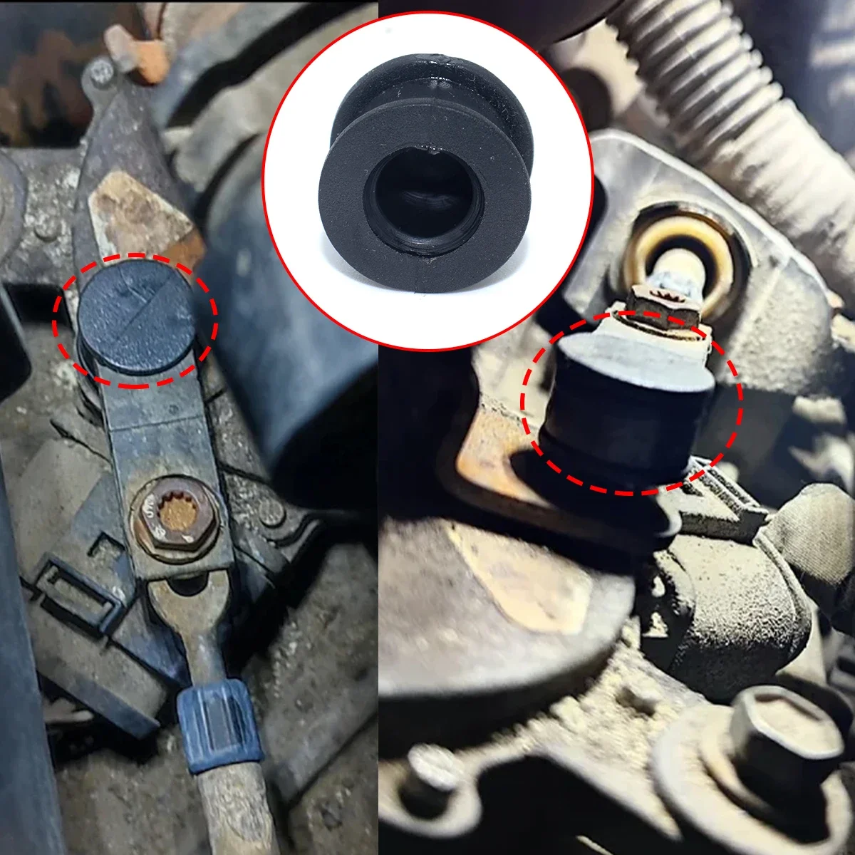 2 peças para vw scirocco iii 2009-2017 engrenagem cabo de mudança final ligação conector bucha substituir 09g321397a acessórios de transmissão