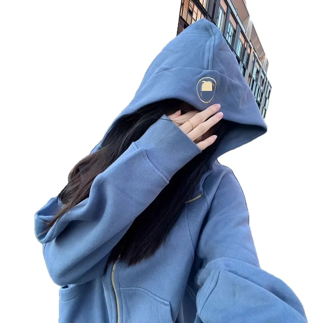 لولو جديد الغوص مقنعين كامل زيبر الصوف اليوغا الأعلى فضفاضة تنوعا اللياقة البدنية سترة قميص قطني بكم طويل المرأة البلوز #4