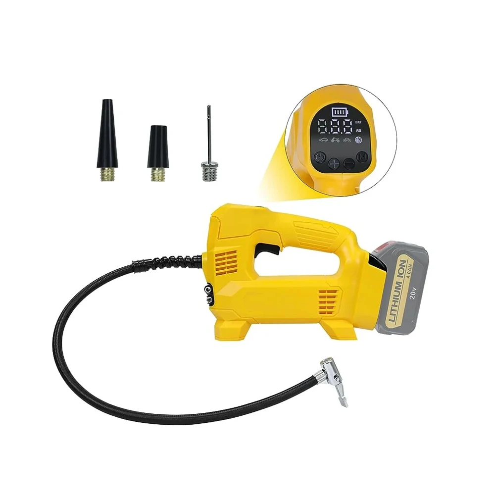 

Cordless Tire Inflator 150PSI Max Portable Air Compressor Pump with LCD Screen Air Pump for DeWalt 20V Battery (No Battery)