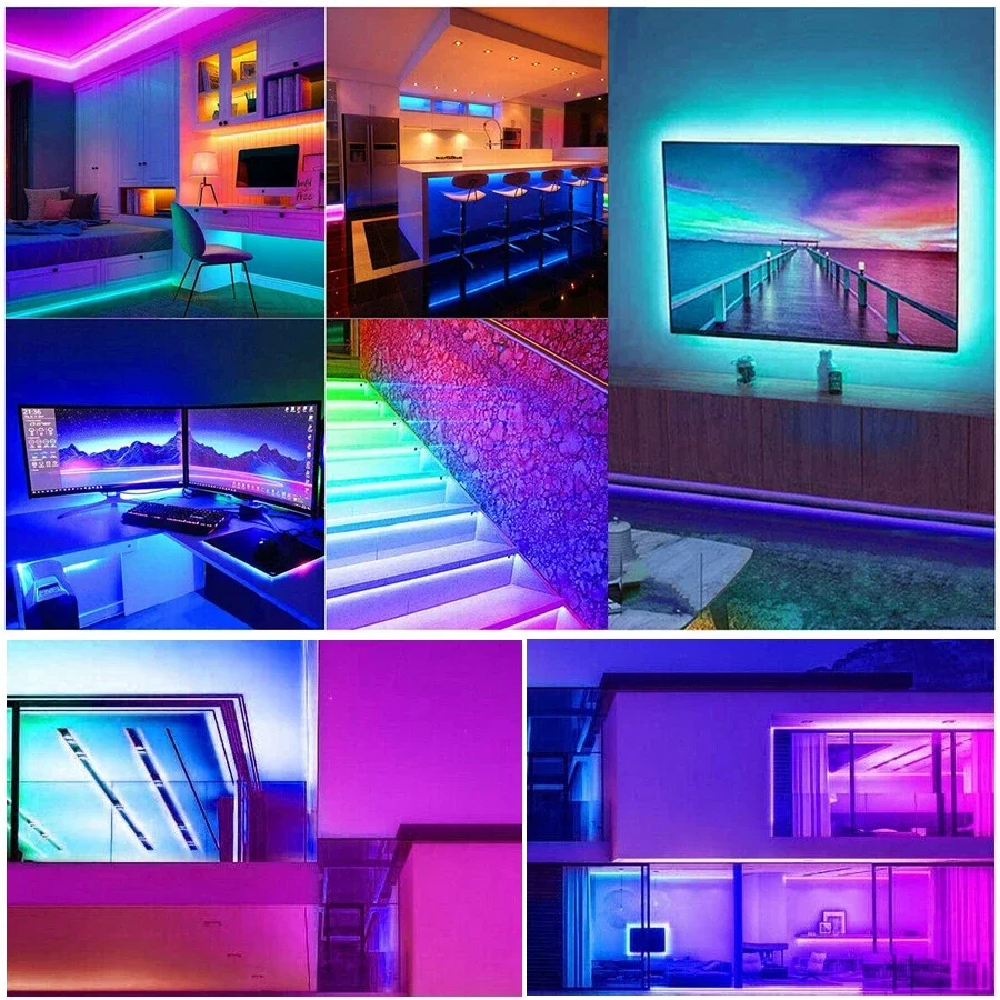 2M USB Powere LED Light String Biurko komputerowe DIY Podświetlenie 24-klawiszowy pilot zdalnego sterowania RGB Wielokolorowa taśma Dekoracja domu