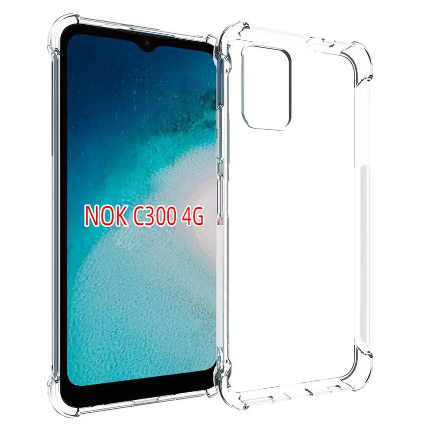 

For Nokia C300/C110/G100 Shockproof Silicone Rugged TPU Rubber Clear Case CoverSilicone Soft Cover