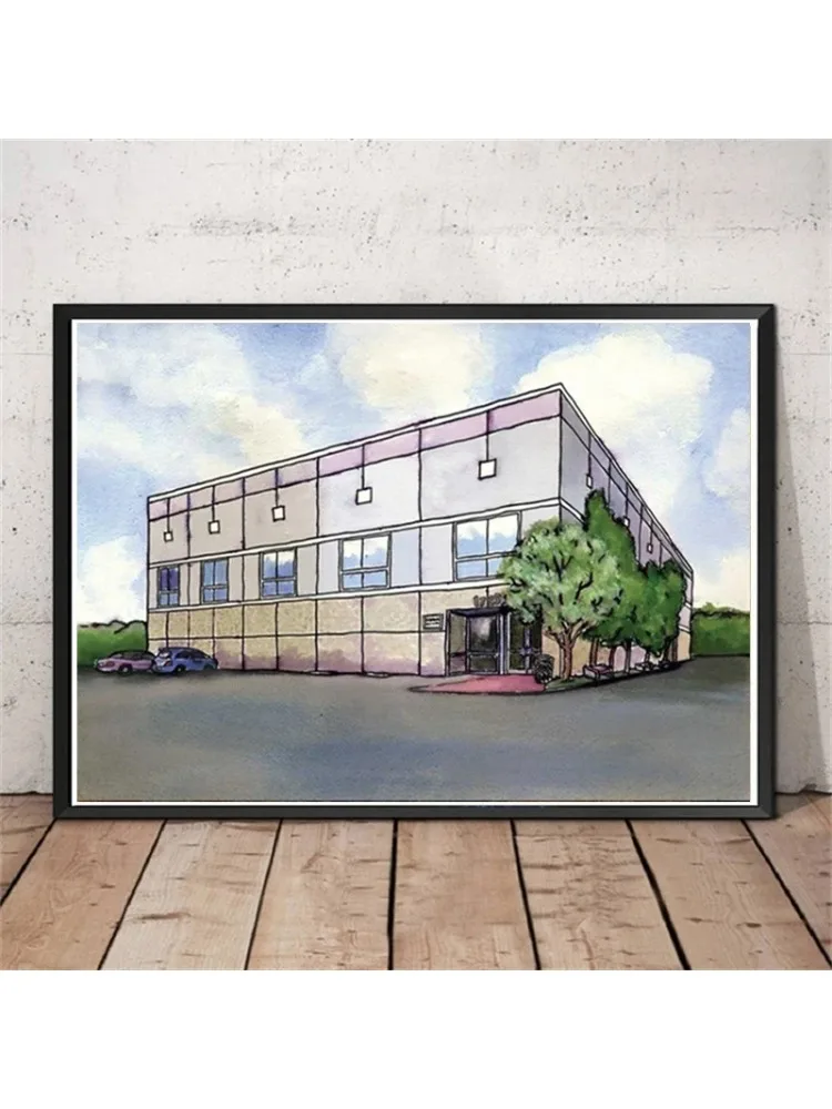 Affiche imprimée d'art moderne du bureau Pam Beesly, aquarelle Dunder Mifflin, émission de télévision de bureau, peinture sur toile, décor artistique mural