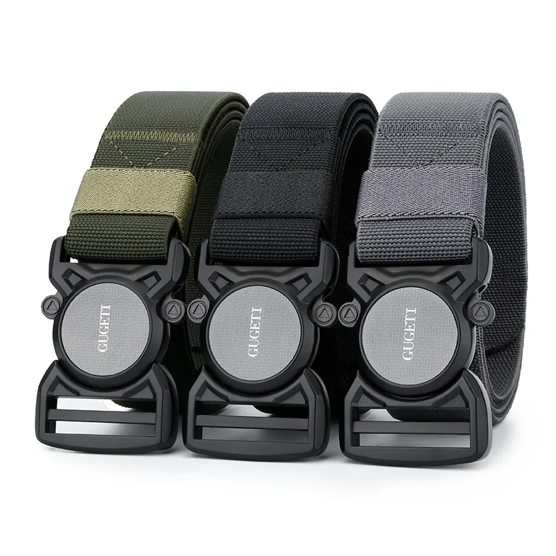 

Alloy tactical quick release buckle elastic waistband, casual workwear, outdoor training belt, men's pants belt