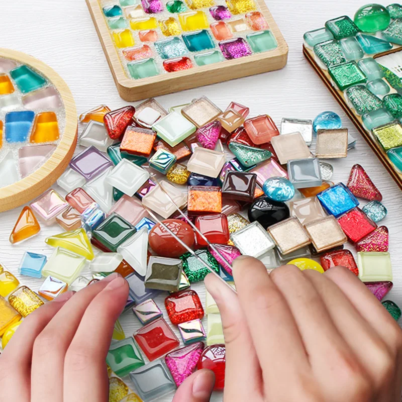 1000G Various DIY Mosaic Crystal Glass tiles Colorful Glitter stone Handcraft for creative artist princess mirror birthday gift