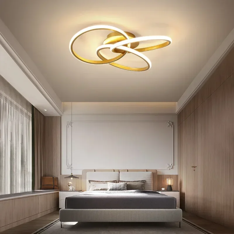Nordic-Style Bedroom LED Ceiling Light Three-Color Light Source Modern Minimalist Dining Room Lamp Suitable For Bedroom Lighting