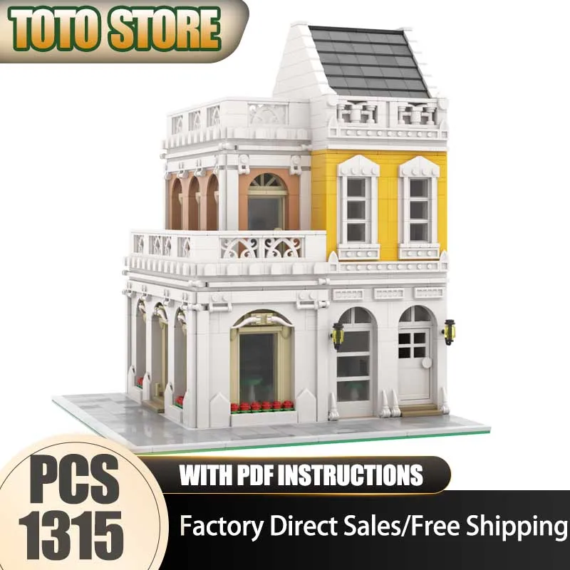 

Street View Moc Building Blocks Dentist and Coffee Shop Model Technology Brick DIY Assembly Construction Holiday Toy Gifts
