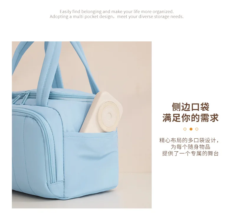 Gesteppte, isolierte, auslaufsichere, isolierte Lunchbox, großes Fassungsvermögen, Reise-Lunchbox, Lunch-Tragetaschen für Arbeit, Reisen, Strand oder Picknick – Detail 8