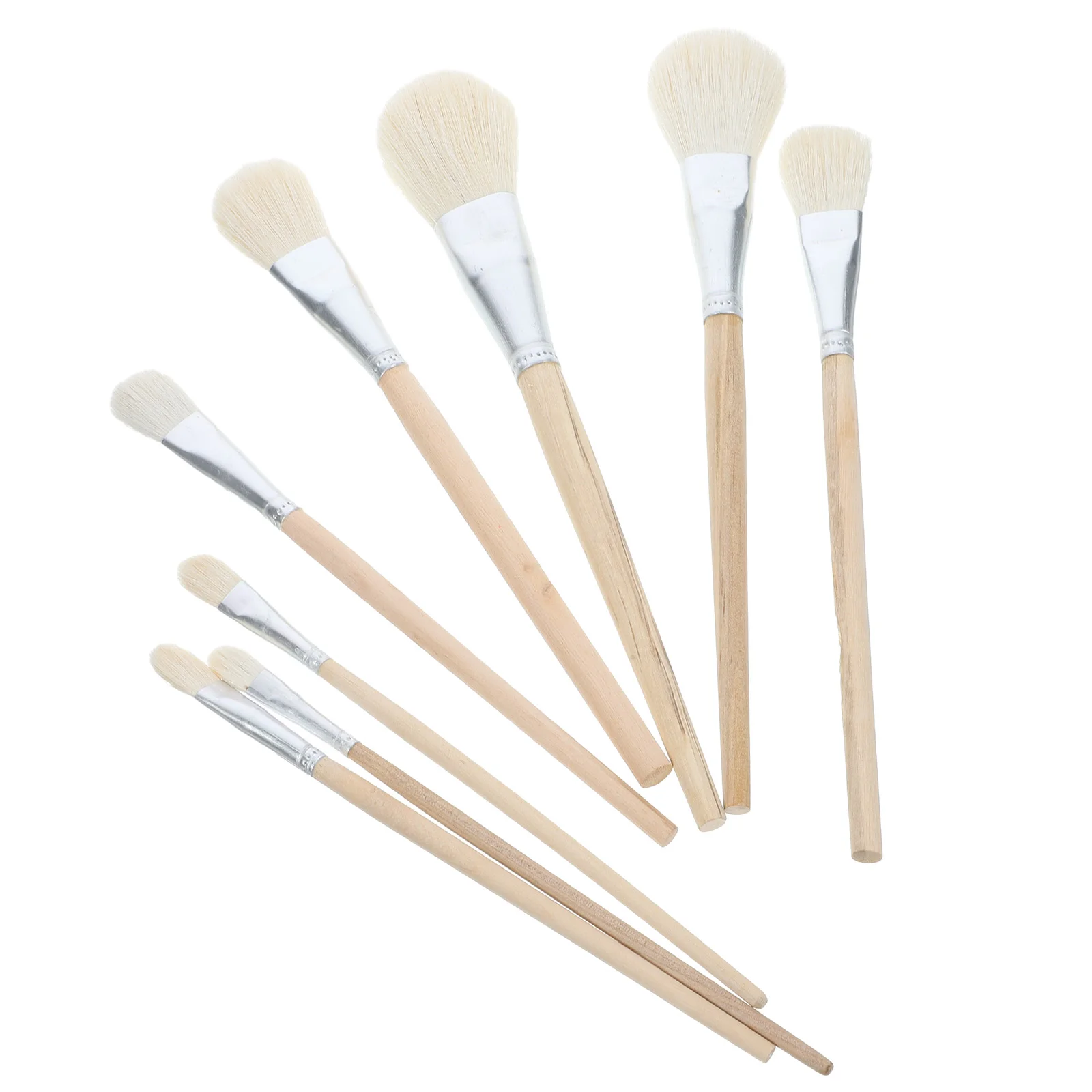 

8 Pcs Wool Paint Brush Hake for Watercolor Clay Glaze Paints Portable Pottery Glue