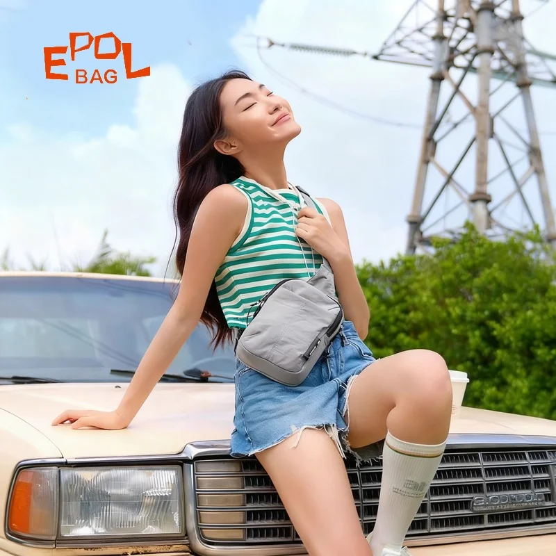 

EPOL Woman's Waist Packs Small Convenient Nylon Waterproof Crossbody Bags Lightweight Adjustable Straps Sport Chest Bags 3043-11