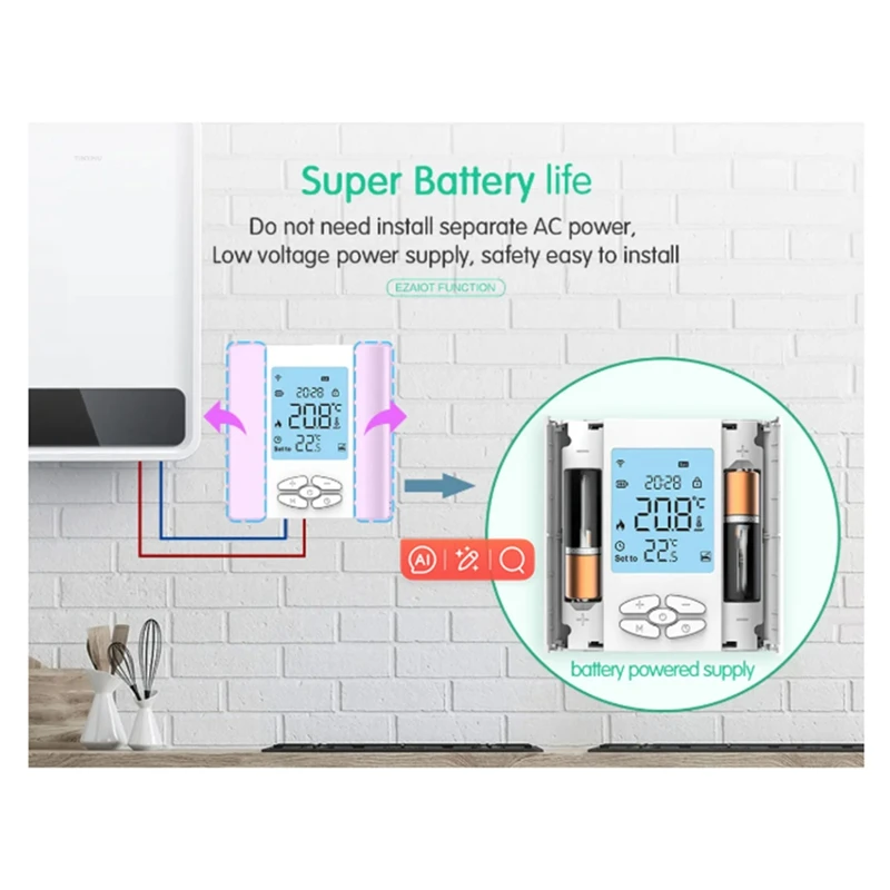 Zigbee термостат на батарейках для водяного газового котла Smart Tuya беспроводной контроллер температуры для Alexa