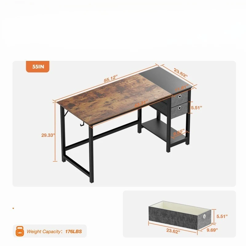 컴퓨터 책상 데스크탑 가정용 침실 학생용 책상 원목 심플 서랍형 학생용 책상