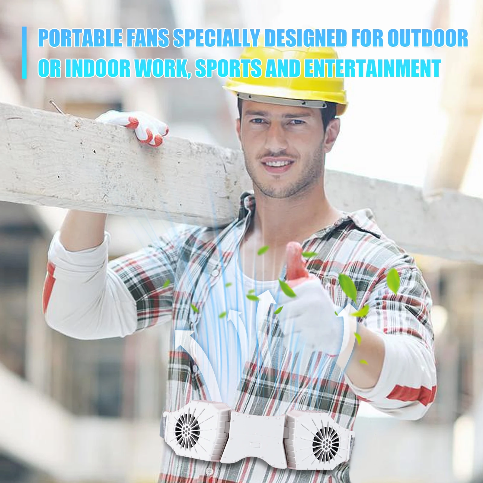 Dual Vent Waistband Fan With Adjustable Belt - 8000 Mah 3 Speed 4-12h Working Time,portable Wearable Cooling Unit