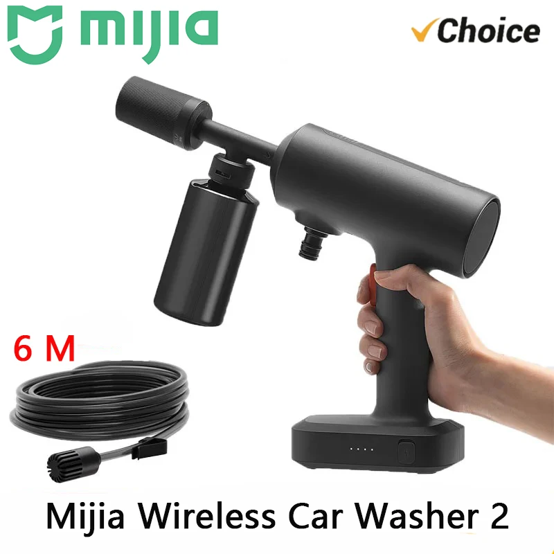 MIJIA Wireless Car Washer 2 Cordless Pressure Washer 160L/h 1.5MPa 2000mAh 3 Modes Foam Function Portable Home Outdoor Cleaning