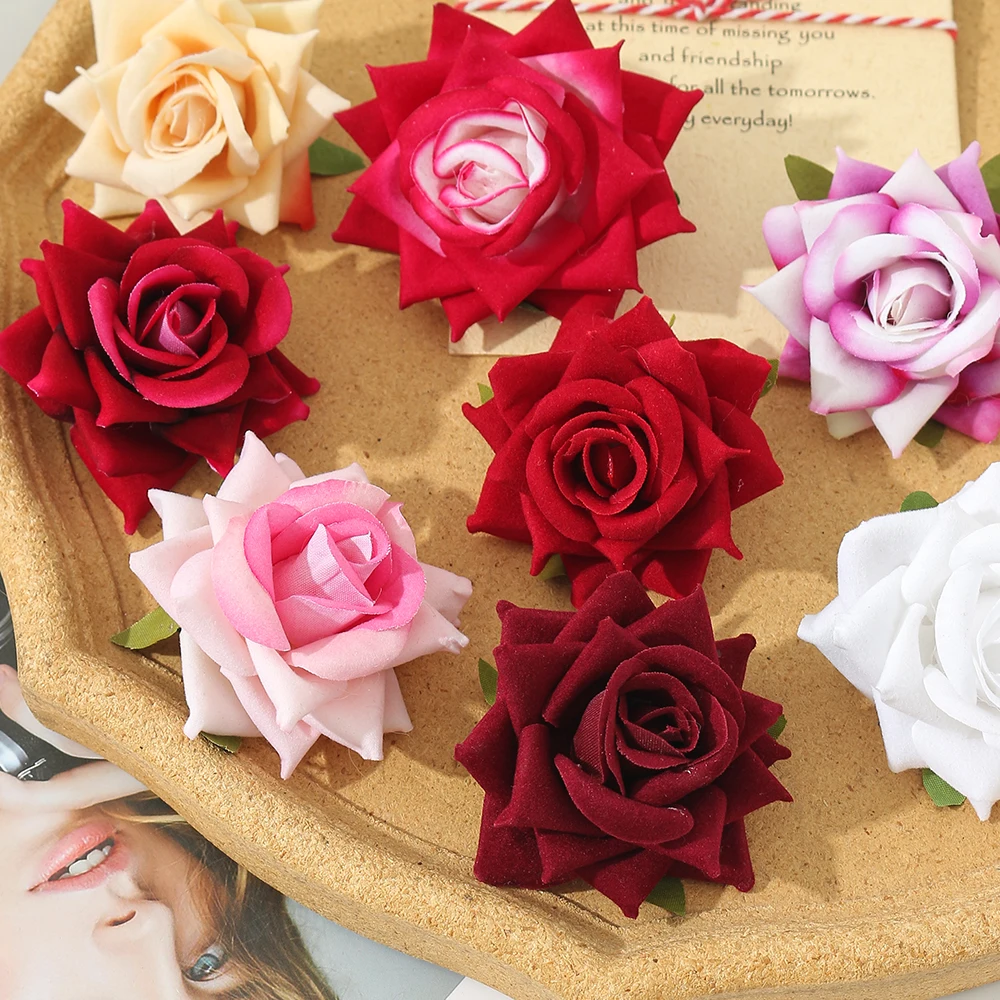 3/5Pcs Artificial Rose Silk Simulation Flower Room Decoration Garden Wedding Decor DIY Small Hot Selling Items Hair Accessories