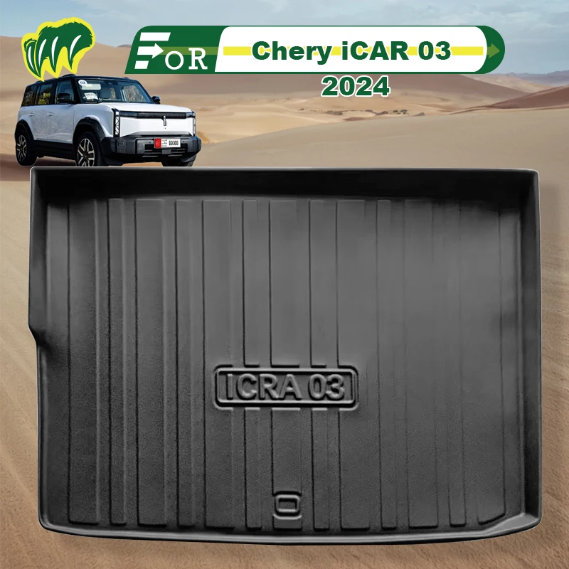 

For Chery iCAR 03 2024 TPE Custom Fit Car Trunk Mat All Season Black Cargo Mat 3D Shaped Laser Measured Trunk Liners