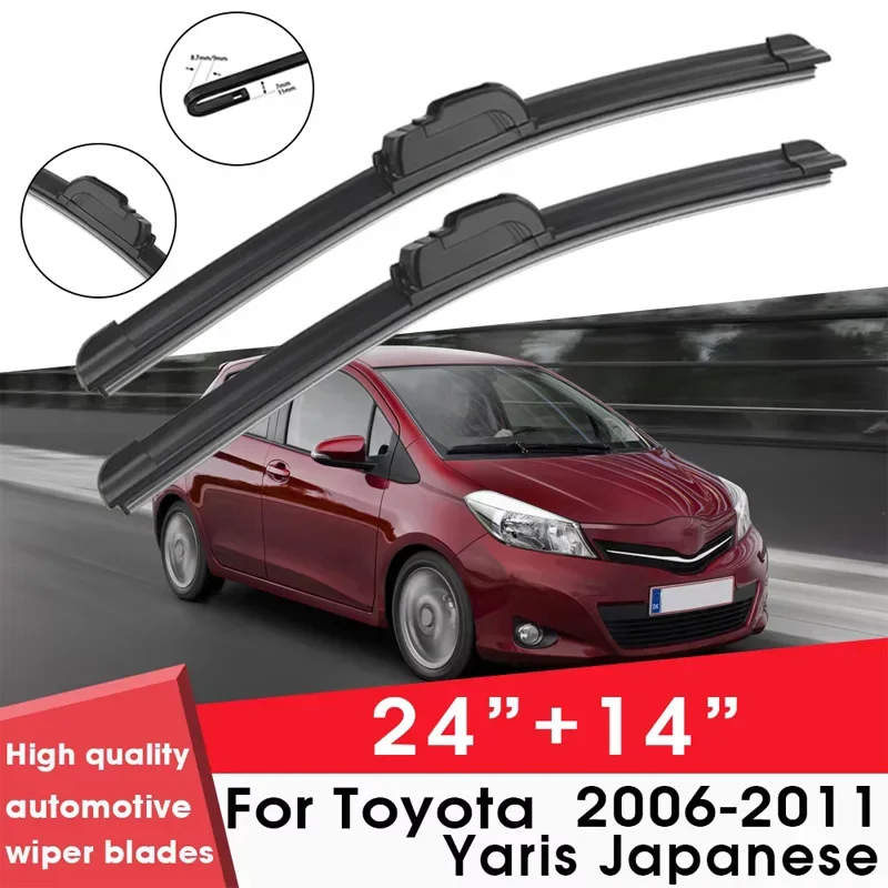 

Car Wiper Blade Blades For Toyota Yaris Japanese 2006-2011 24"+14" Windshield Windscreen Clean Rubber Silicon Cars Wipers