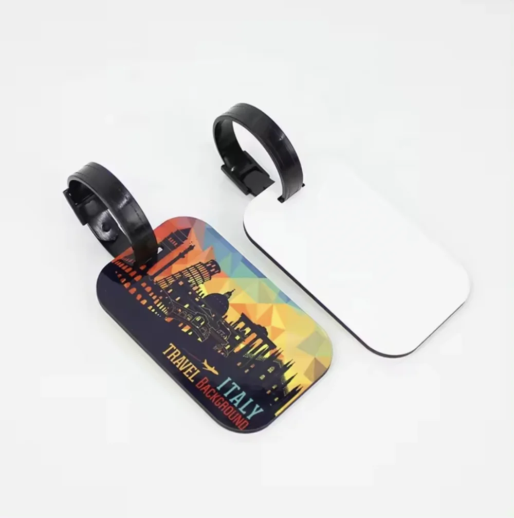 10pcs Pack Blank Luggage Tag  Sublimation MDF Double Sided Decoration Luggage Tag