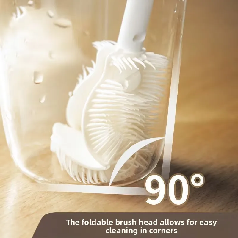 Long-handled cup brush, household bottle brush, three-in-one cup lid, straw, wine glass, and kettle cleaning brush for cleaning