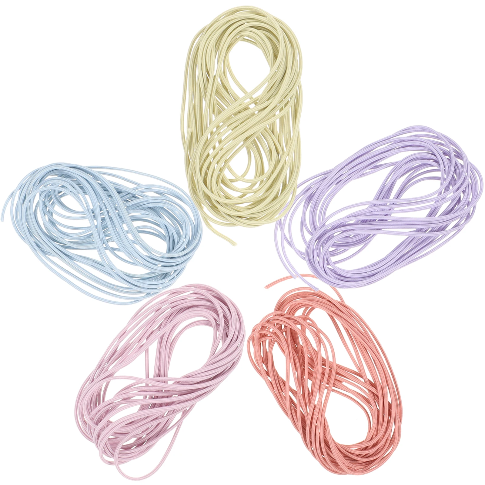 

5 Pcs Elastic Thread Stretchy Bracelet Cord Jewelry Making Cords Beading Rope Hair Care Styling Safe Skin Friendly