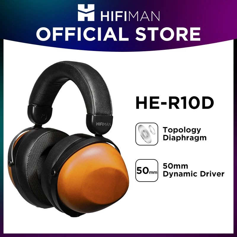 HIFIMAN HE-R10D Dynamic Topology Driver Close-Back Over-Ear Headphones for Home, Studio and Recording-Wired & Wireless Version