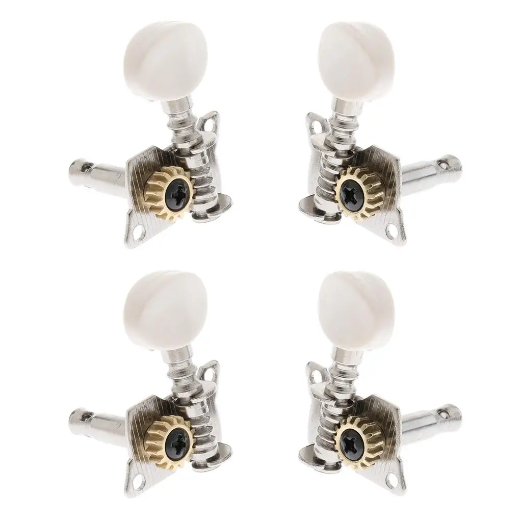 5-6pack 4 Pieces Ukulele Open Tuning Pegs Tuners Silver