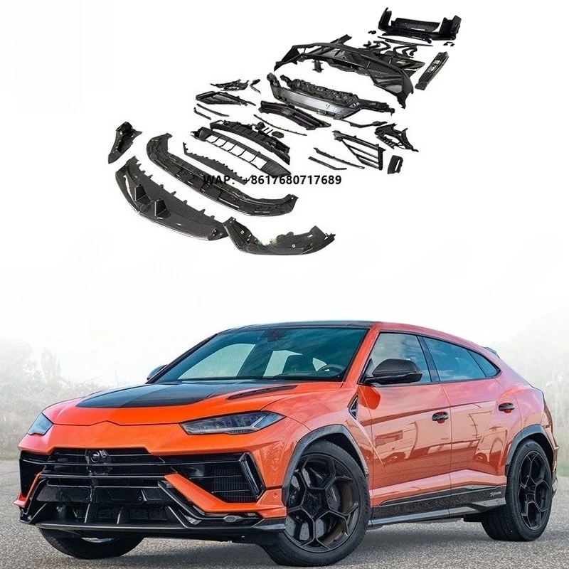 Car Rear Full Body Kits Side Skirts Front Rear Lip for 18-22  Urus Upgrade 23 Performance Body Kit Dry Carbon Fiber