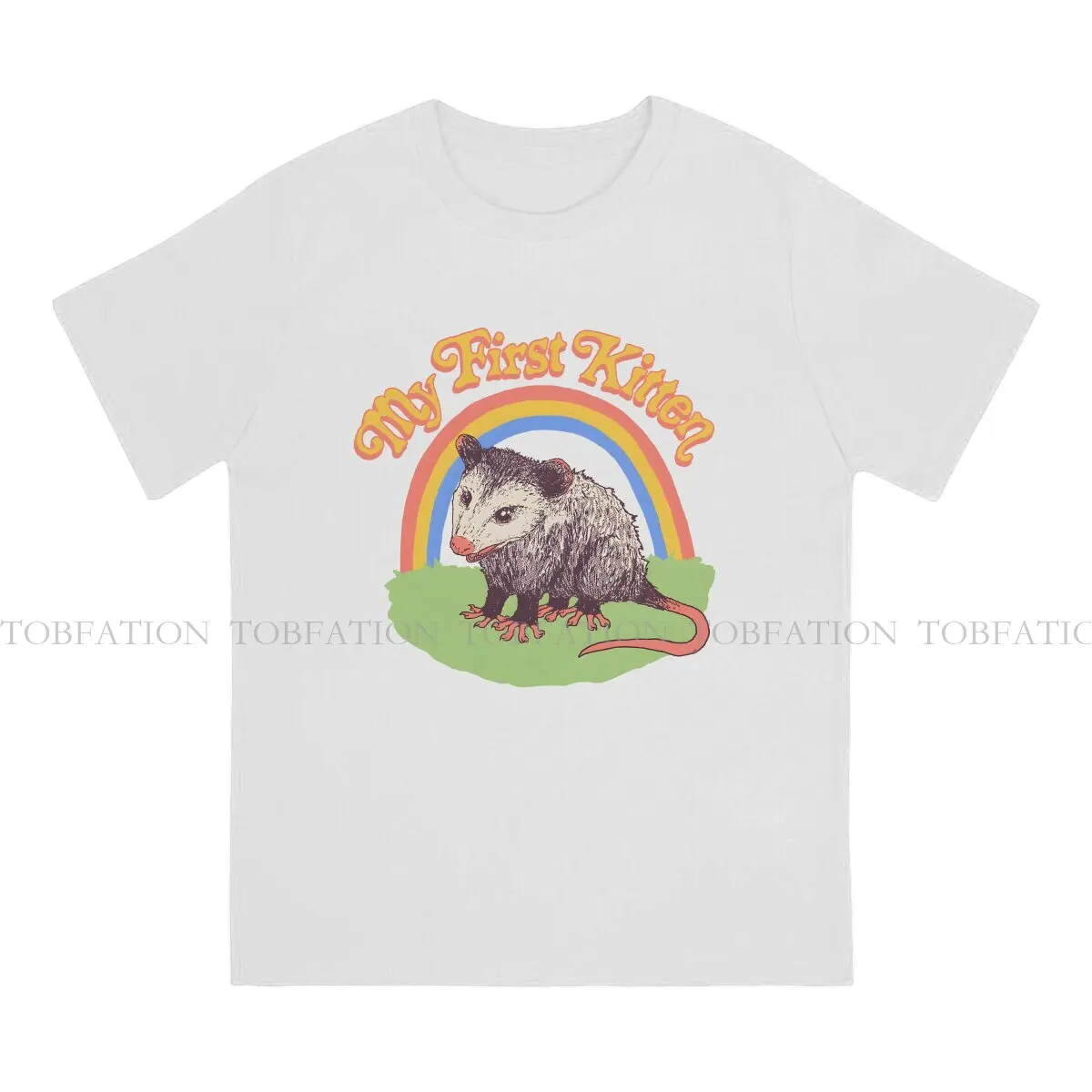 Opossum My First Kitten Tshirt Graphic Men Tops Vintage Alternative Summer Streetwear 100% Cotton T Shirt