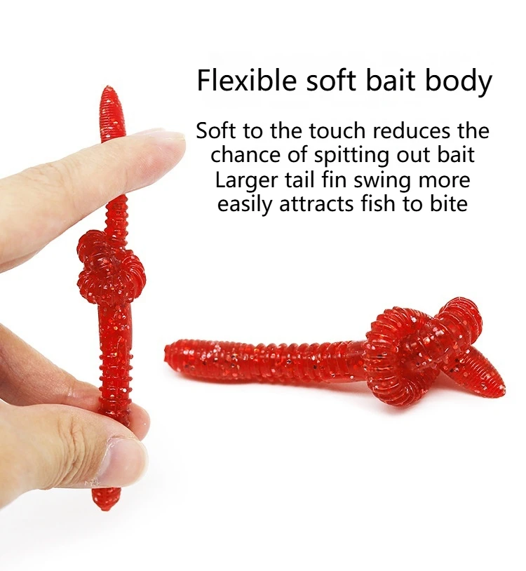バイオニック人工ルアーセット-袋入り模擬ミールワームソフトベイト-軽量ポータブル釣りツール-pvc素材製