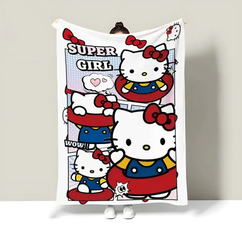 Sanrio Hello Kitty My melody kuromi cinnamoroll Creative Animation Peripheral Air-conditioning Blanket Cartoon Cute Nap Blanket