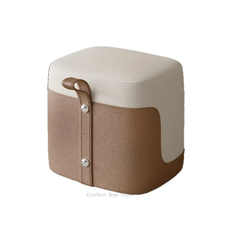 Tea Table Stool & Vanity Dressing Stool, Modern Simple Makeup Chair for Living Room, Ins Style Shoe Change Seat