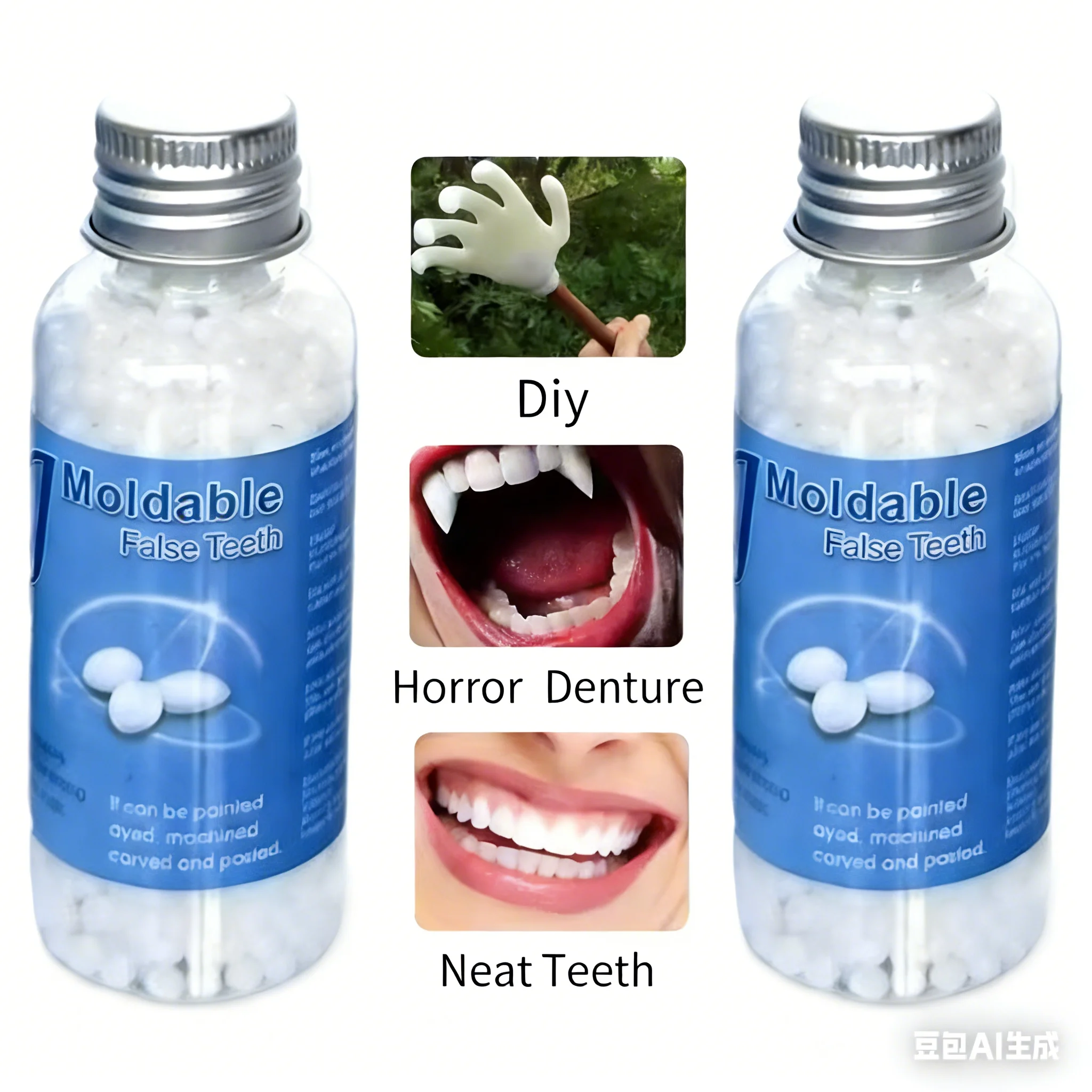 1/2/3pcs False Teeth Kit Temporary Dental Filling Gum Fill Fix Missing Broken Tooth Repair Beads Thermoplastic Glue For Dentures
