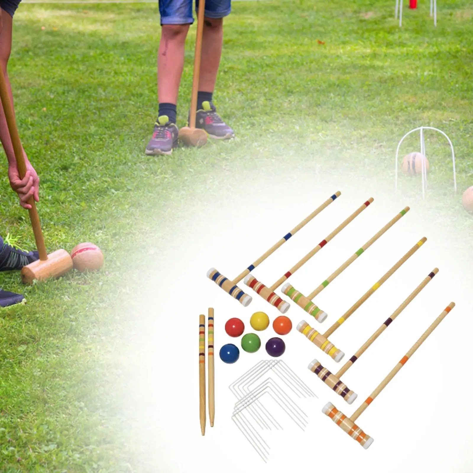 

Croquet Set for 6 Players Six Player Croquet Set ,Premium, Sport Outdoor Croquet Set for Backyard, Outdoor Sport Games