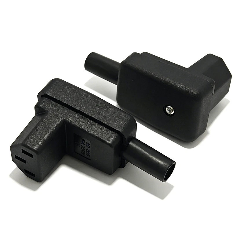 

AC 10A 250V Power Dupply 3-core Pin Female Socket 90 Degree Angled IEC 320 C13 For Power Cord Interface