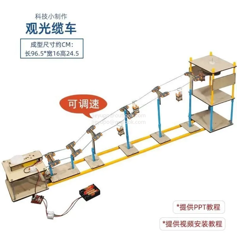 small production handmade popular science model materials Sightseeing cable car, scientific experiment technology