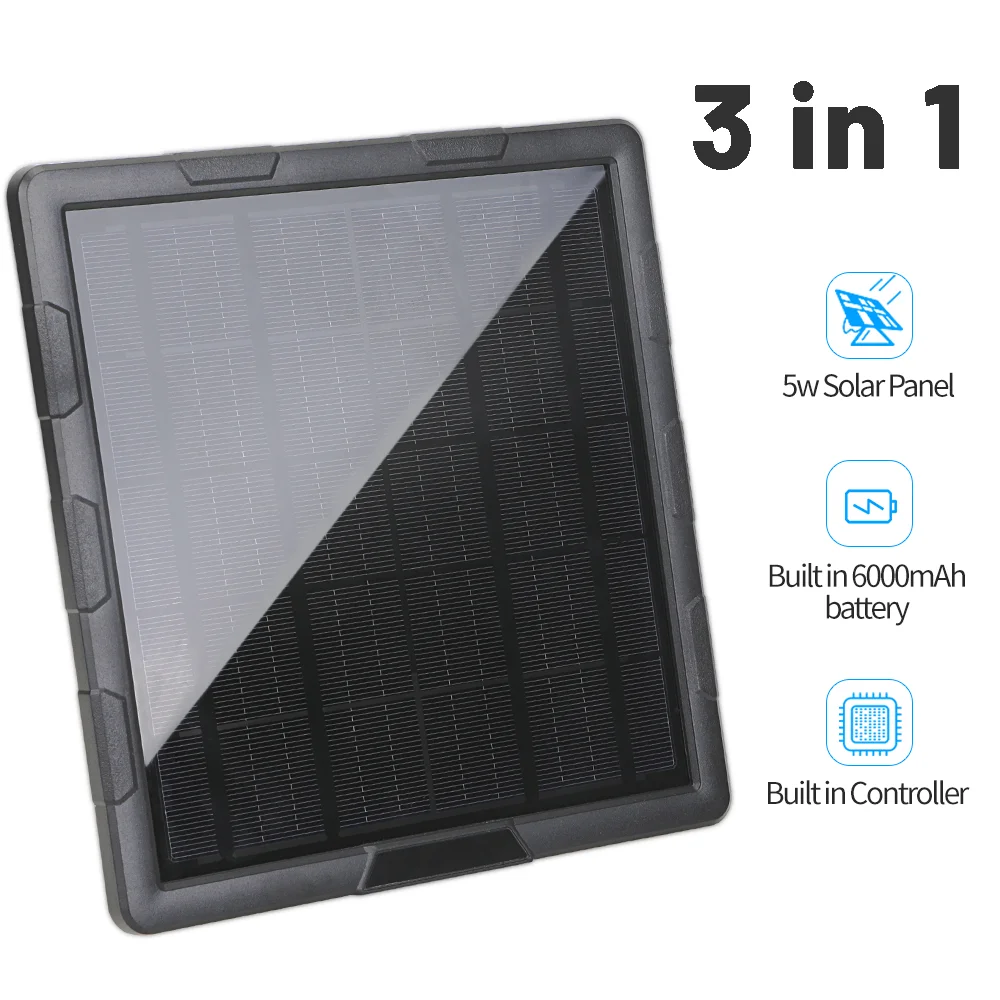 BL6A 5v/6v/12v Solar Battery Charging Kits 3 In1 USB Ports 6000mAh low voltage devices Solar Charger Power Bank For Power Supply