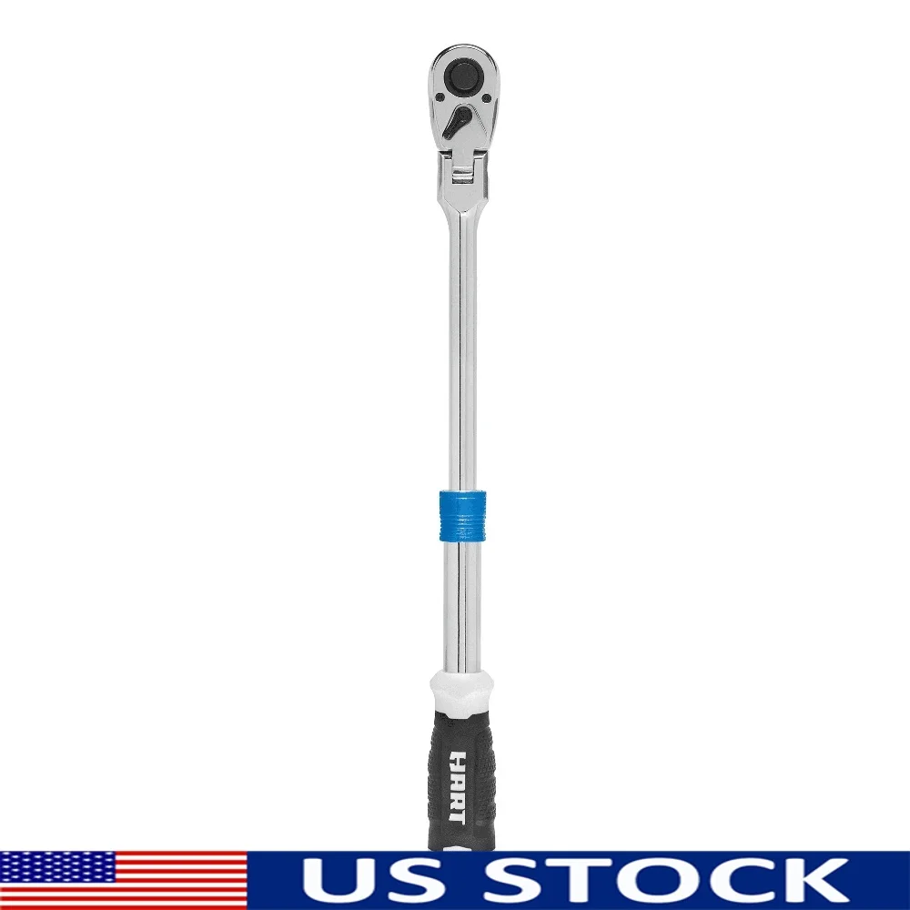 

1/2 Inch Drive Extendable Ratchet Flexible Head Chrome Finish 90 Tooth Design Locking Handle Rust Resistant Tool