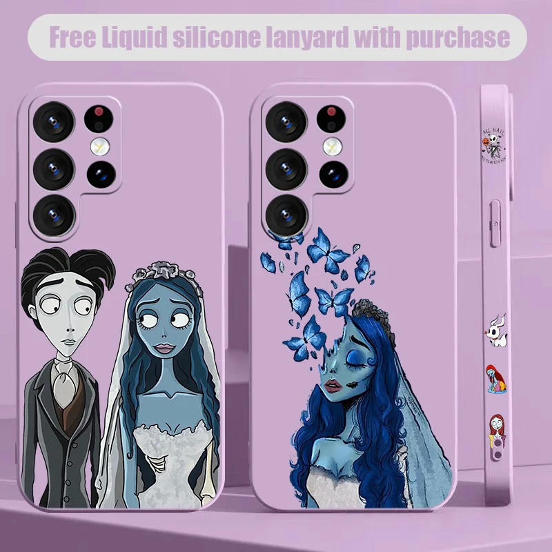 The Nightmare Before Christmas Role For Samsung S10 S20 S21 S22 S23 S24 S10e Plus Lite Ultra FE Liquid Left Rope Phone Case Capa