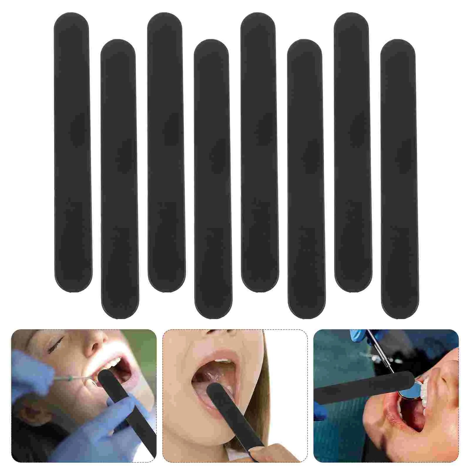 25 Pcs Spatula Tongue Scraper Dental Depressor Spatulas Stirring Rod Black Plastic