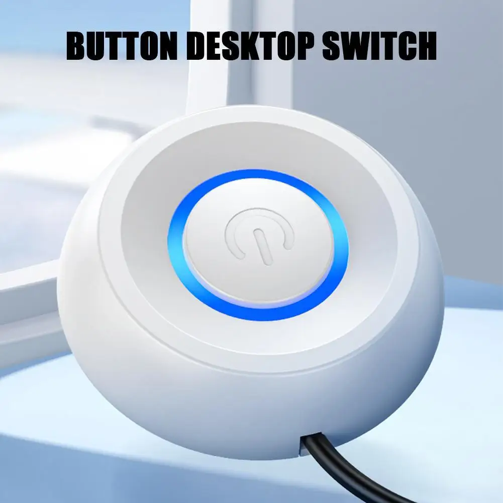 

Computer Desktop Switch 1.8M LED Lights PC Motherboard External Start Power On/Off Button Extension Cable