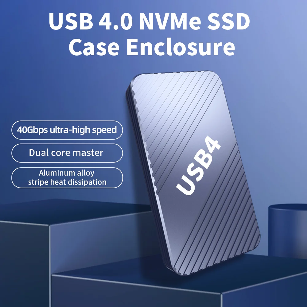 حافظة USB4 40 جيجابت في الثانية NVMe SSD PCIe3.0 x4 من الألومنيوم M2 SSD متوافقة مع Thunderbolt 3 4 USB3.2 USB 3.1 3.0 Type-C