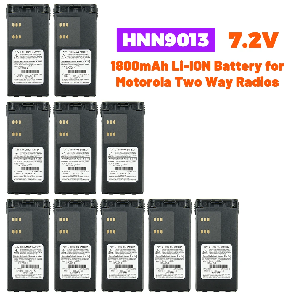 

10PCS HNN9013 HNN9013A 1800mAh Replacement Battery for Motorola GP328 GP338 GP340 GP380 PTX760 PTX700 Two Way Radio Battery