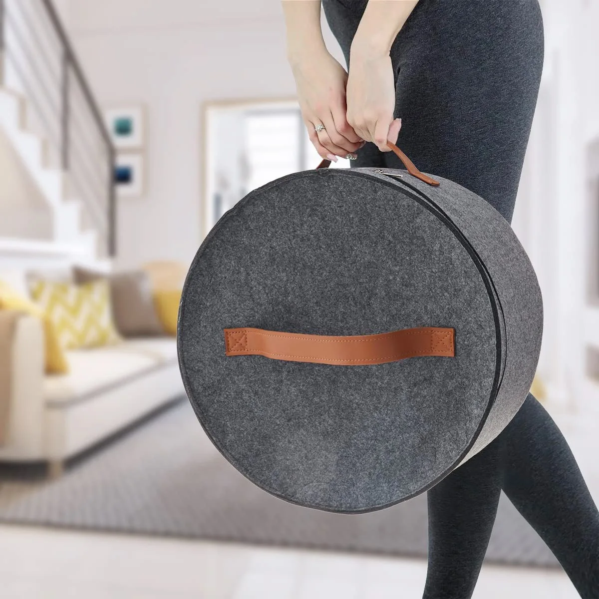 Holder Bag Felt Storage Box Dust Case Household Goods Sundries Storage Hats Bucket Clothes Organizers Large Capacity Travel Bags