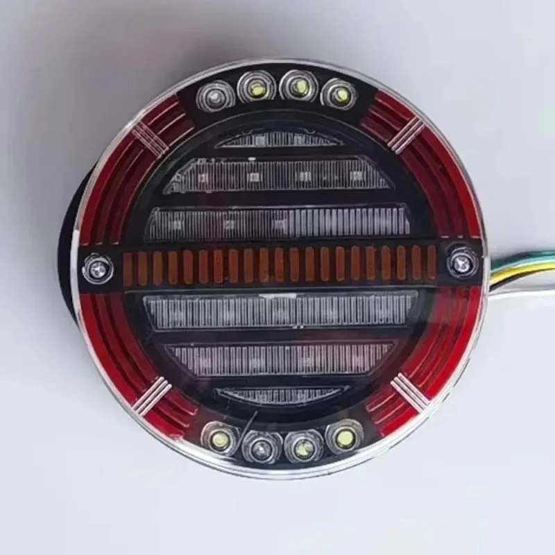 

5.5 Inch Round LED Brake Stop Tail Light Flowing Turn Signal Lamp DRL for Truck Trailer Van Lorry RV Bus 4x4 Pickup 12V 24V