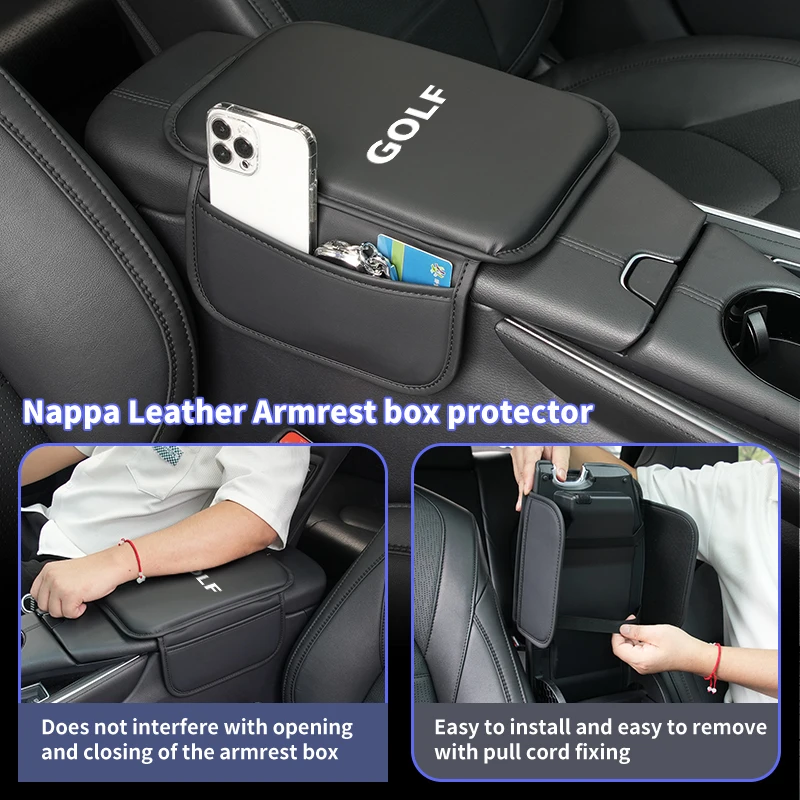 

Car Center Console Protector Cover Armrest Box Cushion With Storage Function For VW Golf Polo Tiguan T5 Passat b6 Jetta Scirocco