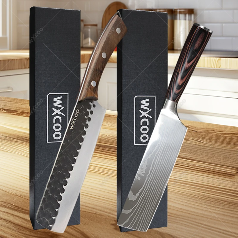 

Professional Chef Knife Stainless Steel Meat Cleaver Kitchen Knife Sharp Vegetable Slicing Knife Kitchen Cooking Tools with Box