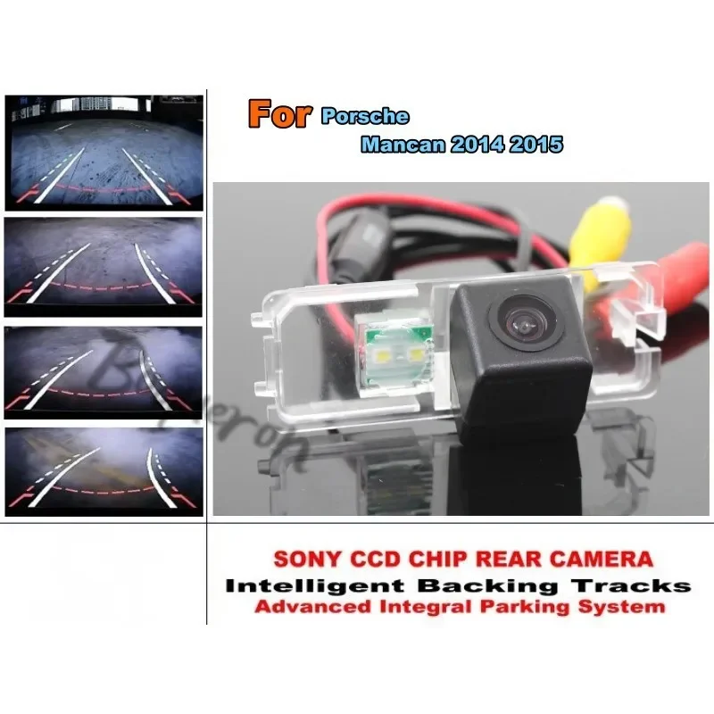 For Porsche Mancan 2014 2015 Car Intelligent Parking Tracks Camera / HD Back up Dynamic Tragectory Camera / Rear View Camera