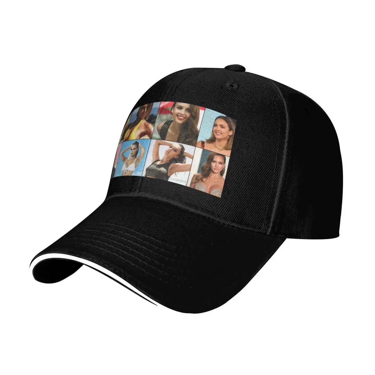 

Jessica Alba Photo Collage Baseball Cap Military Cap Man Beach Bag Mountaineering Golf Trucker Hats For Men Women's